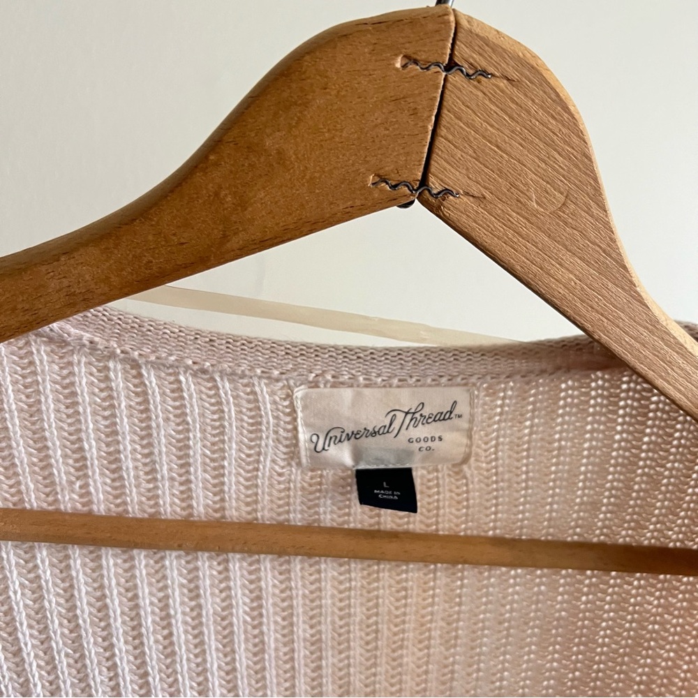 Cream knitted cotton open cardigan, Universal Thread, size L - Picture 7 of 7